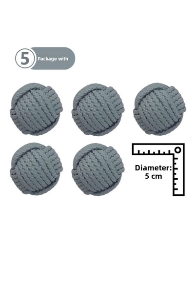 TURUNÇ AKSESUAR 5 Pieces Gray Rope Patterned Handle-Baby Kids Teen Room Cabin...