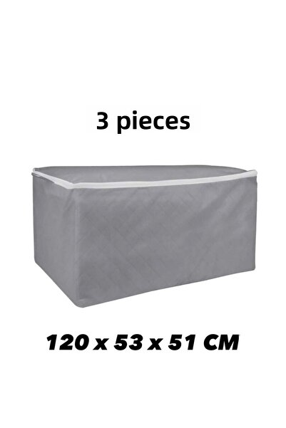 mihriban Pătură de puf Battal Mega Plus 120 X 53 X 51 Cm 3 bucăți Gri