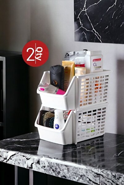 NY HOME Organizator alb cu etaje 2 bucăți - multifuncțional