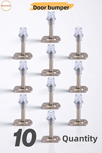 Badem10 (МЕТАЛ) Стопер за врата 10 броя буфер сребърен хром 8 см държач за стопер за врата долна горна дръжка на вратата стопер