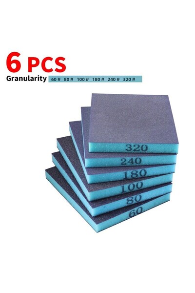 Choice إسفنجة صنفرة أخرى مكونة من 6 قطع إسفنجة صنفرة بحجم 60-320 قابلة للغسل ...