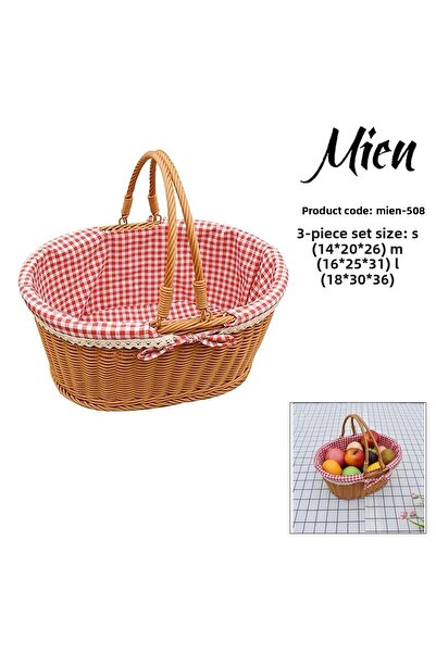 MİEN Mien Hasır - Комплект от 3 овални кошници