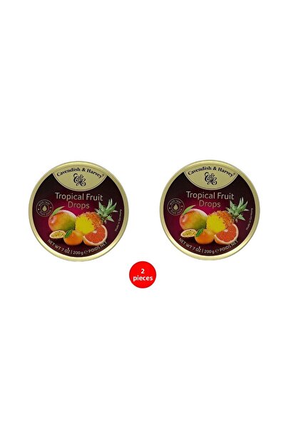 Cavendish & Harvey قطرات الفاكهة الاستوائية 200 جرام حلوى بنكهة الفاكهة الاست...