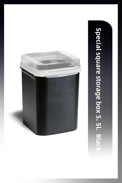 Tupperware حاوية تخزين طعام مربعة خاصة باللون الأسود سعة 5.5 لتر