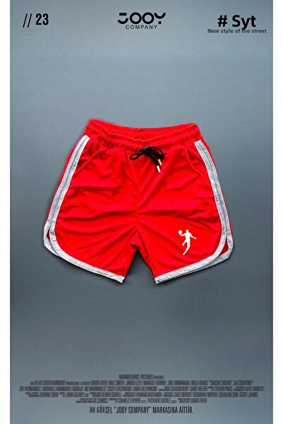 Jooy Red Basketball Player Printed Training Fitness Sportsman Shorts