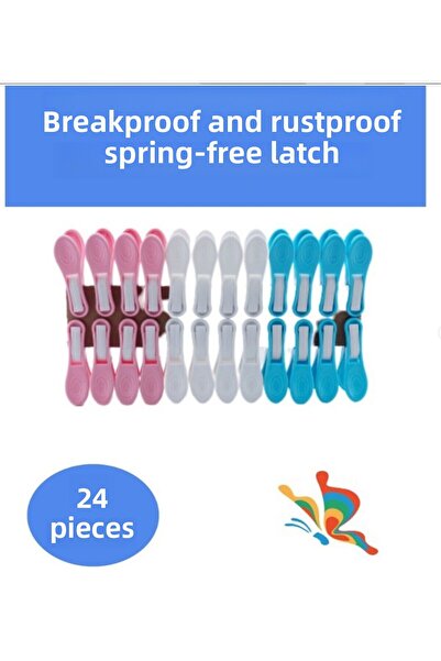 fafatara مجموعة من 24 مشبك غسيل ملون بدون زنبرك