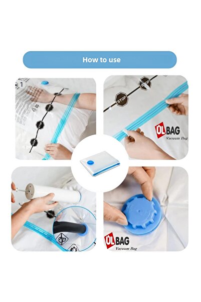 ÜLBAG 2-Piece Vacuum Storage Bag Set - 1 Large Size Dress, 1 Headgear, Double Quilt
