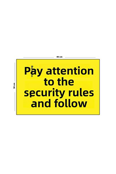 Lucena Obey and Adhere to Metal Work Safety Rules 30 cm X 40 cm A3 Size Warni...