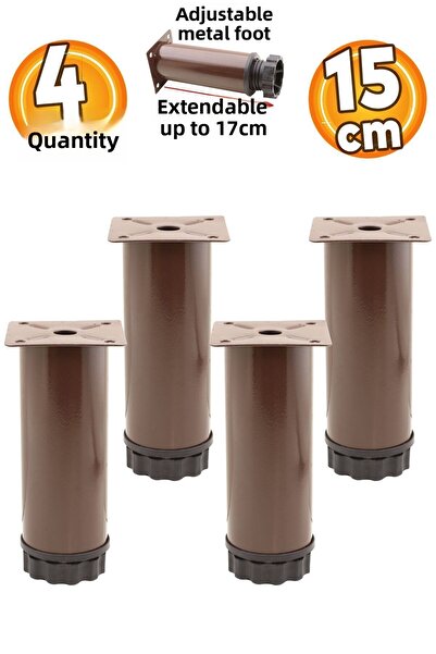 Badem10 Mobilier reglabil Canapea Baza Fotoliu Suport metalic Riser Picior cafea 15cm Picioare 4 buc