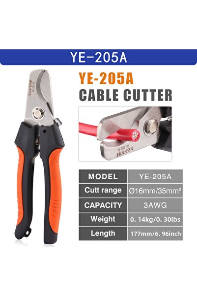 Choice كماشة تجريد وقاطع كابلات YE-205/205A ذات مستوى صناعي، قدرة قاطعة بقطر ...