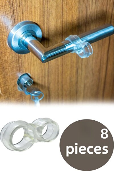 TBYSHOP 8 قطع سدادة مقبض الباب وسدادة مقبض النافذة من السيليكون الشفاف ومصد م...