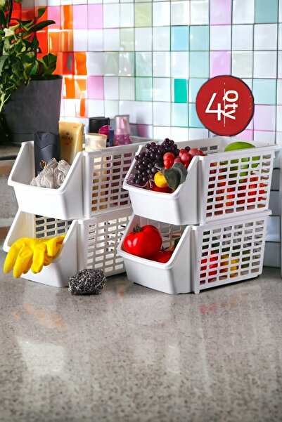 NY HOME 4 Λευκοί Πτυσσόμενοι Οργανωτές - Πολλαπλών Χρήσεων