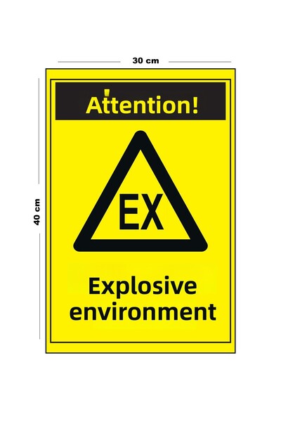 Lucena بيئة معدنية متفجرة 30 سم × 40 سم علامة تحذير كبيرة الحجم A3 علامة توجيه