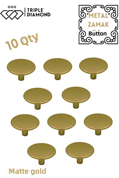 Triple Diamond 10 buc. Buton ciupercă din aur mat pentru mobilier sertar dulap bucătărie mâner dulap cu o singură gaură