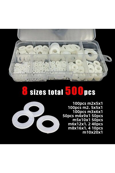 Choice أبيض 500 قطعة 1150/700/500 قطعة علبة بلاستيكية نايلون غسالة مسطحة فاصل...