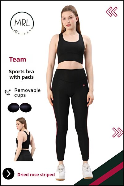 missmaral Women's Sports Team High Waist Leggings with Pad Bustier Sport Team...