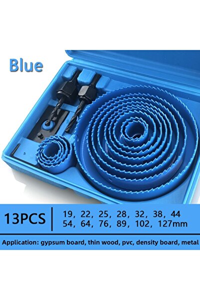 Choice1 مجموعة منشار ثقب أزرق 13 قطعة 19-127 مم 19-127 مم مع كوب منشار ورأس م...