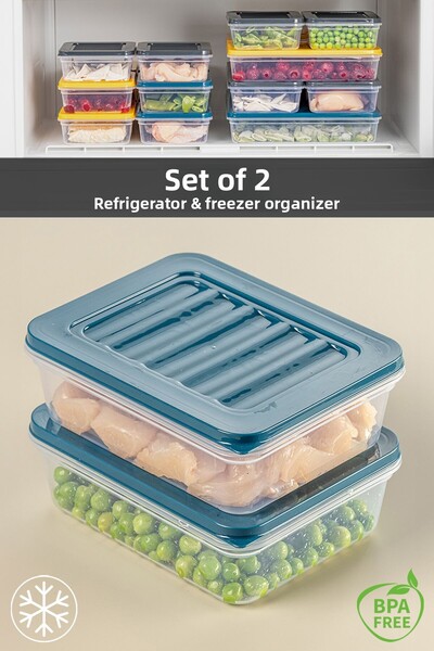 Meleni Home Organizator pentru frigider din 2 piese - Recipient de depozitare...