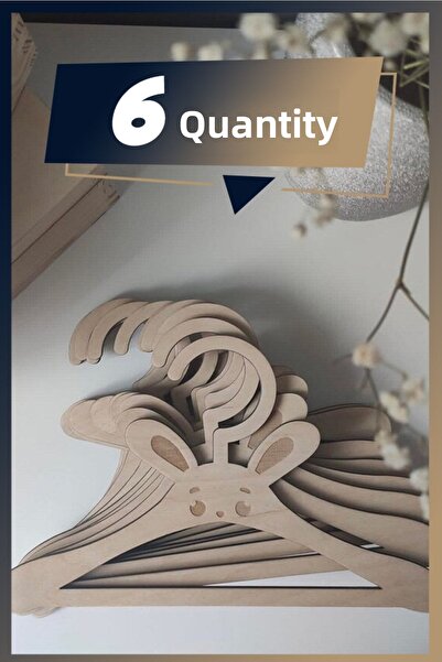 AHWALL Umeraș pentru copii din lemn MDF 6 bucăți Umeraș drăguț pentru copii