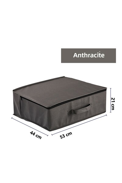 Vedsey Set of 5 53X44X21 cm Anthracite under Bed and Closet Organizer - Duvet and Pillow Organizer