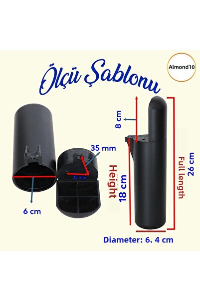 Badem10 Capsula Bohemian (PREMIUM) Mobila Canapea Unitate TV Fotoliu Baza Picior Picioare Negru 18 Cm 4 Buc