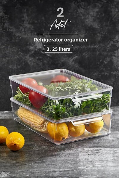 Kitchen Life 3.25 Lt Capacity 2-Piece Airtight Refrigerator - Vegetable and Fruit Storage Container