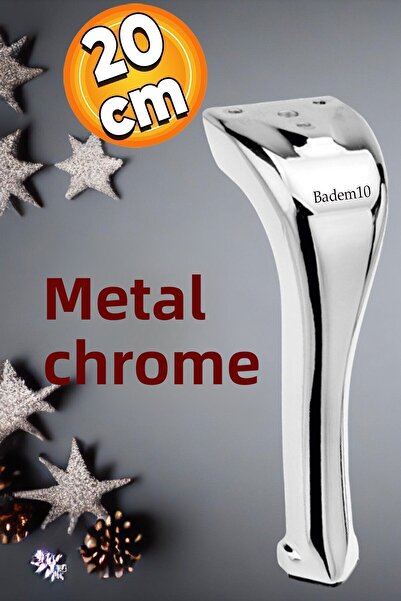 Badem10 Mobila Metal 20 Cm Crom Unitate Tv Consola Canapea Fotoliu Picior Pic...