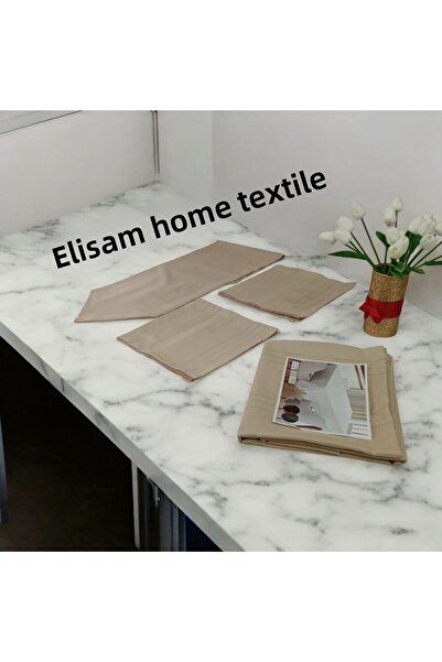 Elisam Placemat + Napkin + Tablecloth (Boxed Full Set Cream 14 Pieces)