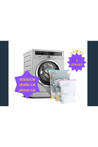 bizdeneve ЧАНТА ЗА ПЕРАЛНЯ 3 БРОЯ ЦВЕТНА ЧАНТА ЗА ПЕРАЛНЯ С ЦИП