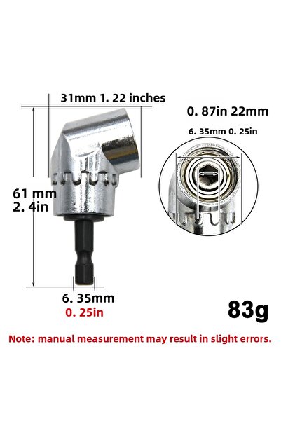 Choice مفك براغي سداسي فضي اللون، قطعة واحدة، بزاوية دوران 105 درجة، ملحق زاو...