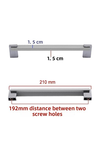 Badem10 الغار (192 مللي متر - 19.2 متر) أثاث معدني من الكروم درج المطبخ خزانة خزانة مقبض الباب مقبض المقابض
