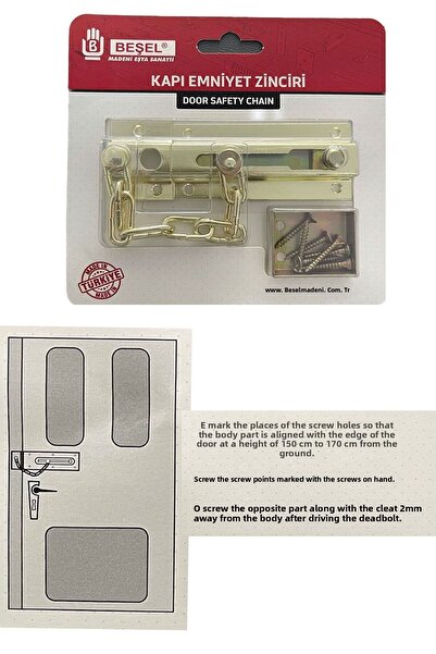 Beşel Lanț de siguranță pentru uși glisante satinat (1 bucată)