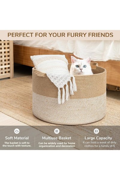 MaVaux Amaterasu Jute Straw Basket, Organizer Basket, Woven Basket 40 cm x 30 cm
