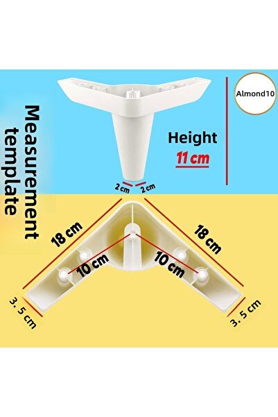 Badem10 Aspen Mobilier de lux Canapea Fotoliu Unitate TV Picior de bază Picioare 11 Cm Picior alb (4 buc.)