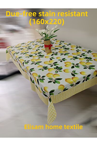 Home مفرش طاولة منقوش بدون قلق (نمط ليموني)