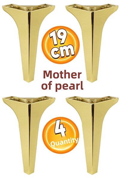 Badem10 Canapea de lux din sidef - Consolă TV și fotoliu 19 Cm picioare aurii 4 buc