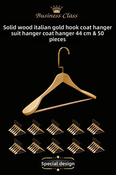 Manken İstanbul 50 قطعة 44 سم - خطاف ملابس إيطالي ذهبي من الخشب الصلب