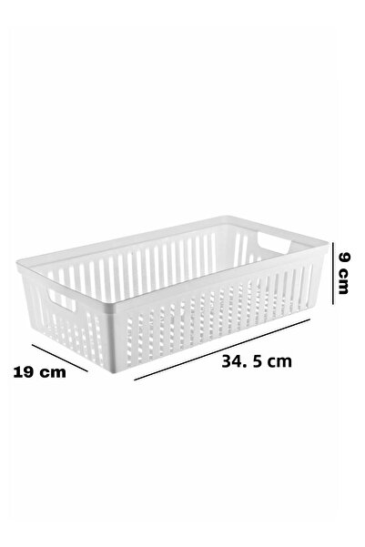 Open Home Concept Set of 6 No:3 Multi-Purpose Cabinet Organizer Basket - Bathroom Organizer WHITE