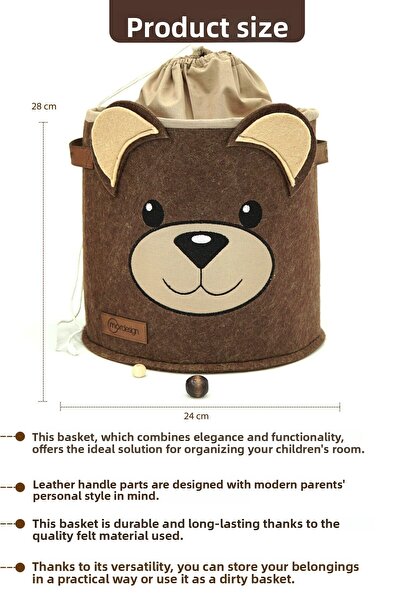 mordesign Storage Box,In-Cabinet Laundry/Toy Organizer, Small Multi-Purpose Dirty Basket, Morbear Series