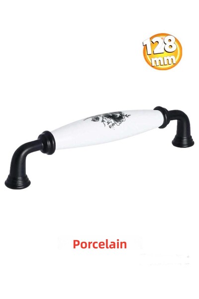 Porcellana Perla 128mm-(12,8cm) Mâner metalic din porțelan pentru dulap sertar Mobilier Bucătărie Mâner pentru copii Mâner-rubin STK1584