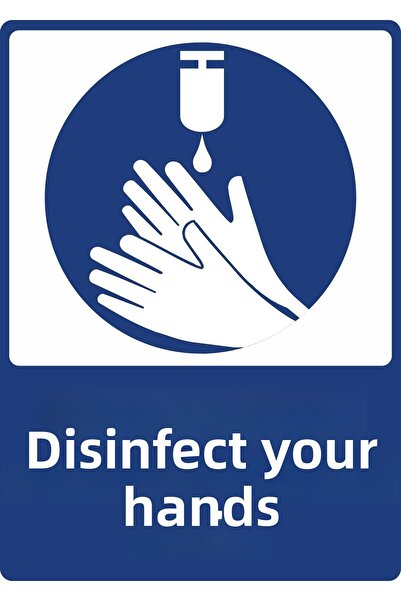 ChicArt Design Studio Desanfecte Your Hands Pvc Plate Warning Sign Dekota Dig...