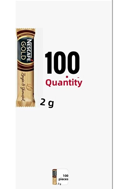 Nescafe ذهب 100 × 2 جرام للاستعمال مرة واحدة.