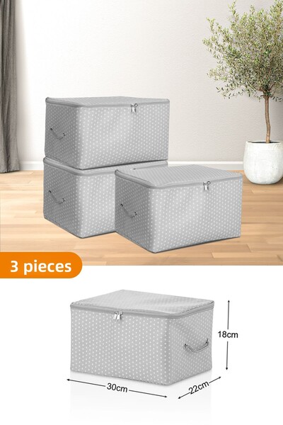 Serstil 3 τεμάχια - Μίνι μέγεθος τυπωμένο Λεπτομερείς γκρι στίγματα τσάντα σέ...