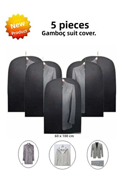 DEMİROĞLU EV TEKSTİL μαύρη θήκη για ρούχα 5 τεμάχια περνούν από το ντουλάπι σ...