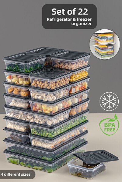 Meleni Home Комплект контейнери за съхранение от 22 части, съвместими с микро...