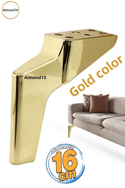 Badem10 Logan Gold Gold 16cm Picior de mobilier pentru unitate TV Fotoliu Consolă Canapea de lux Picior compatibil