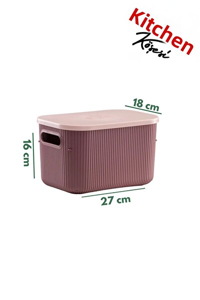 Mutfak Köşesi Terra 3 Pieces 6.2 Lt Organizer Box with Lid, Decorative Storage Box
