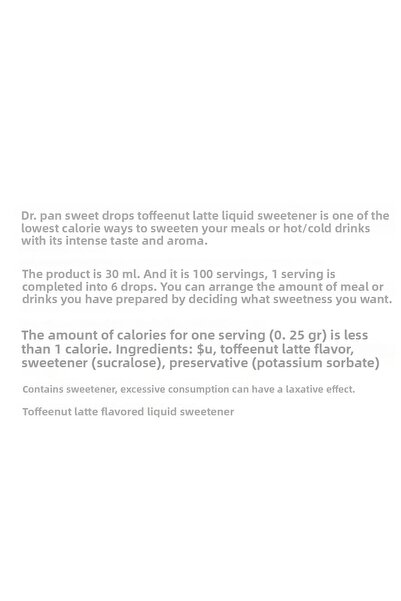 Dr Pan Sweet Drops Toffeenut Latte - Nuts and Flavoring Liquid Flavor
