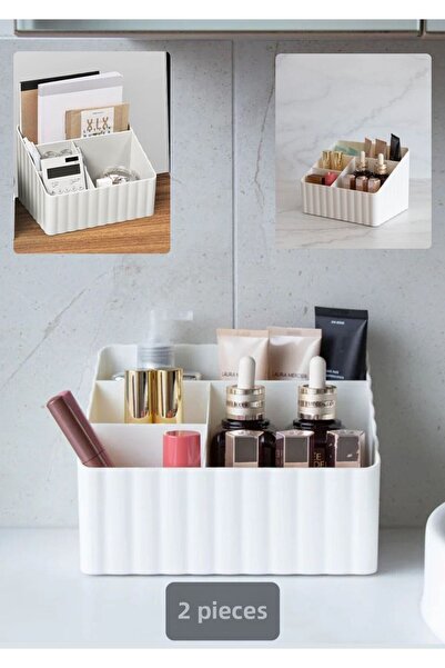 Bayev 2 τεμάχια Buse Makeup Organizer Βάση καλλυντικών 4 θέσεων Άρωμα κρέμα θήκη για στυλό Desktop Organizer