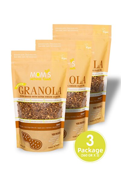 Mom's Natural Foods غرانولا 360 جرام مع 3 أجزاء من الفستيك الأرضي
